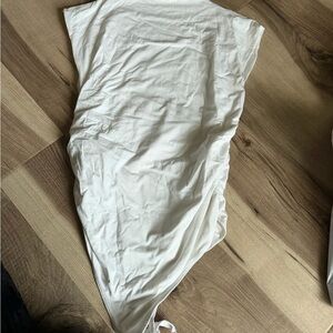 White Sleeveless Drape bodysuit
